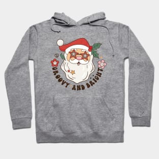 Funny Retro Groovy and Bright Santa Claus Christmas Hoodie